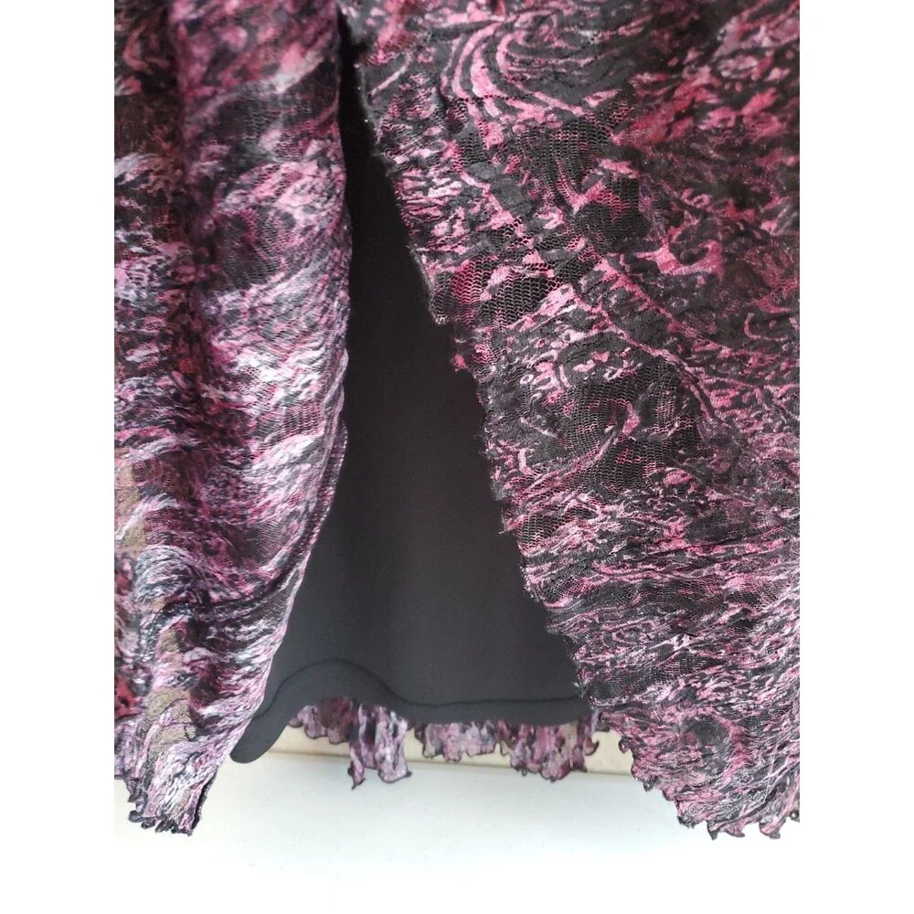 Chicos 2 Pleated Midi Skirt  Whimsigoth Fairycore Romantic Crinkle Boho Artsy M
